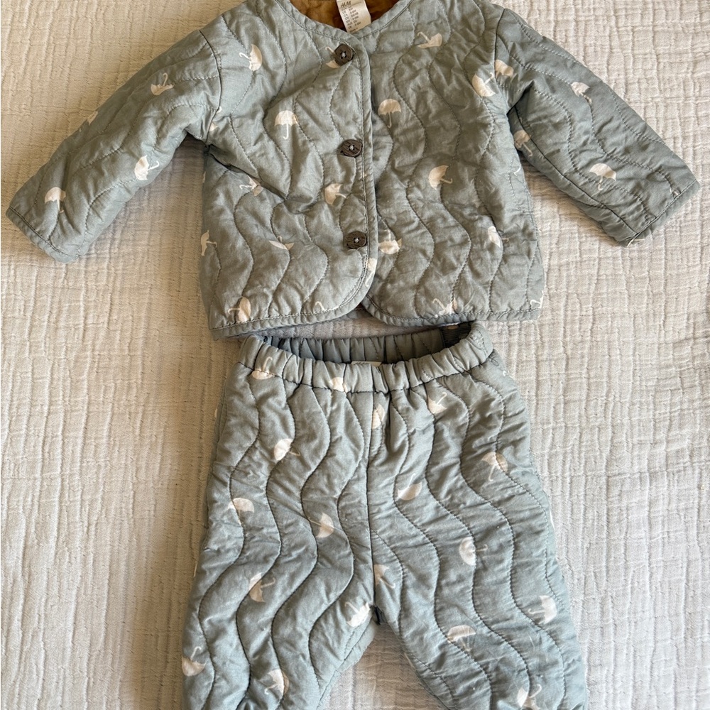 H&M Kids Matching Set - Green and White